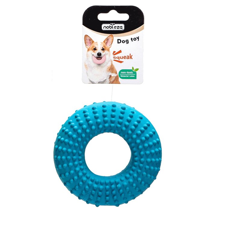 Nobleza Honden piepspeelgoed - Grote ring - Rubber - 12,5 cm