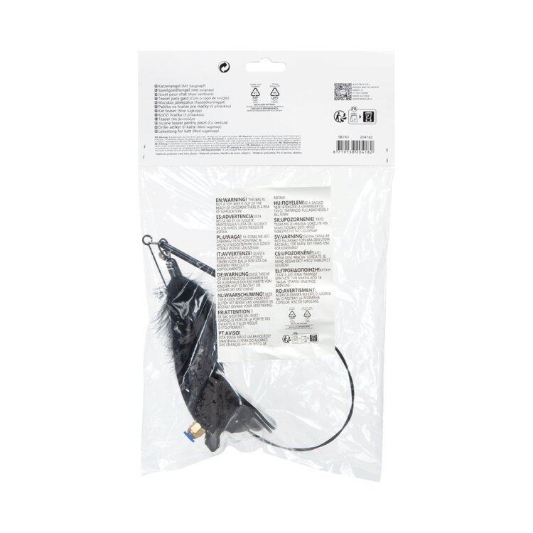 Lange speelstok voor katten met zuignap