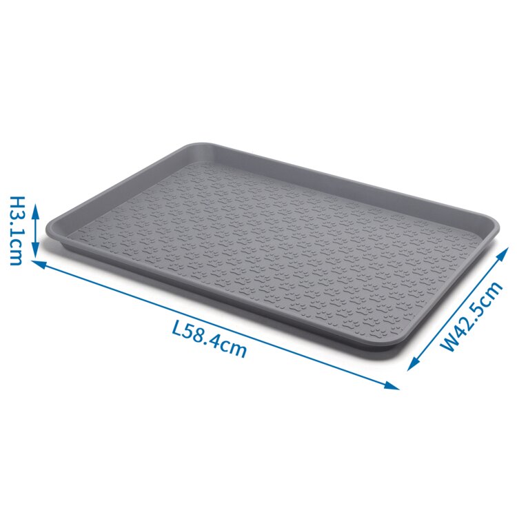 Nobleza Voerbakmat - Rechthoek - Grijs - XL - 58x42 cm