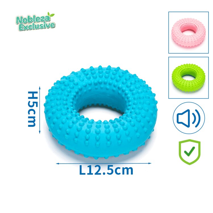 Nobleza Honden piepspeelgoed - Grote ring - Rubber - 12,5 cm