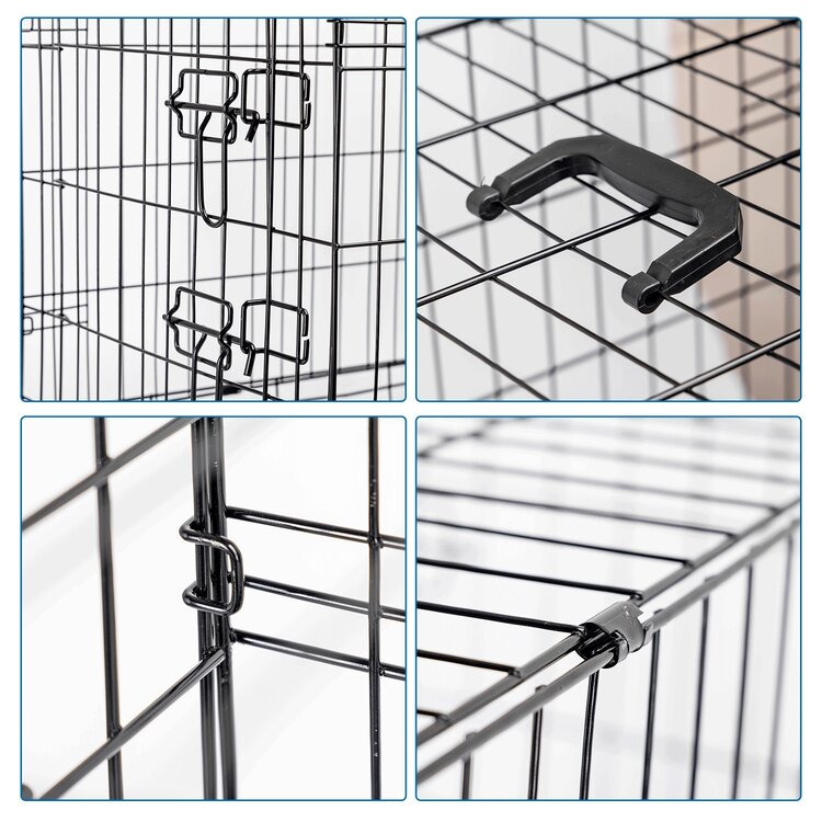 Nobleza Bench voor hond en kat - Metaaldraad - Zwart - S