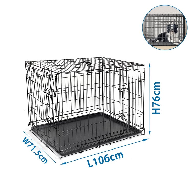 Nobleza Bench voor hond en kat - Metaaldraad - Zwart - XL