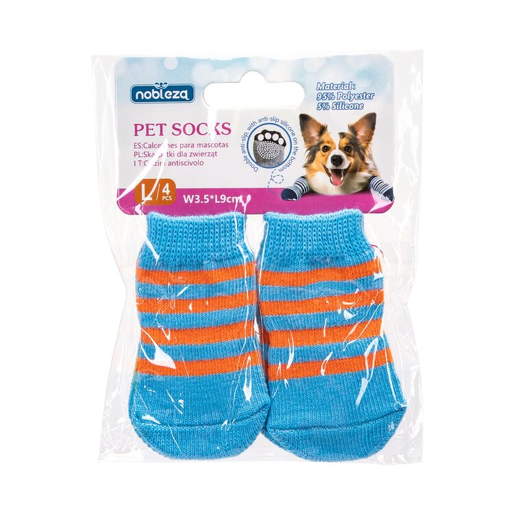 Nobleza Hondensokken - 4 Stuks - Maat L - Blauw