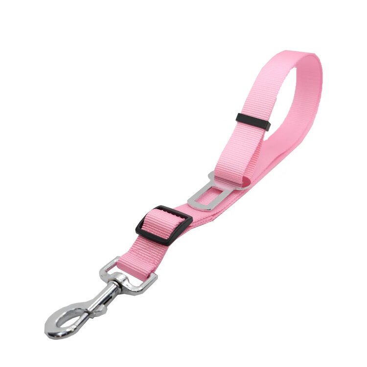 Honden autogordel roze