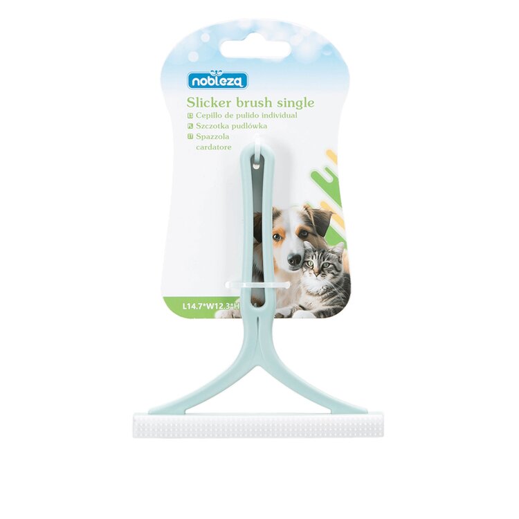 Rubber slickerborstel voor hond en kat