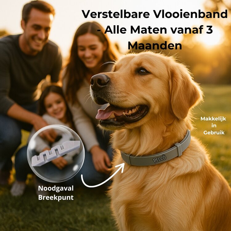 Honden vlooienhalsband met natuurlijke werking