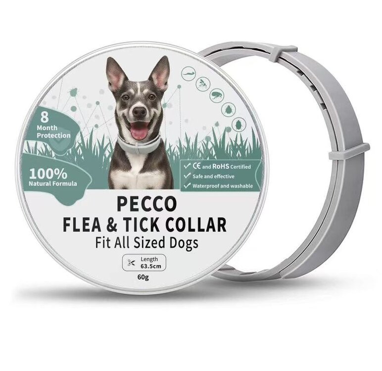 Pecco Honden vlooien en tekenband - Natuurlijk - Werking 8 maanden - 63,5 cm