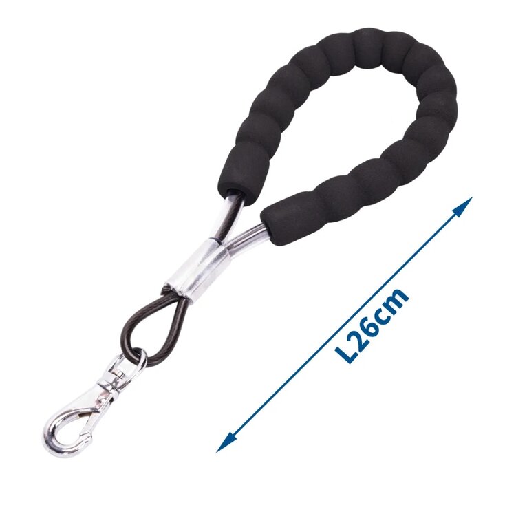 Door de lengte van 26 cm is deze hondenriem geschikt voor grote en sterke honden