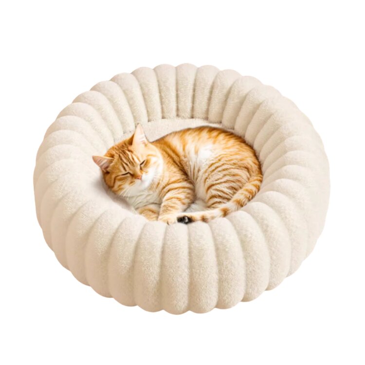 Pecco Ronde mand voor hond en kat - 40 cm - Wit rib