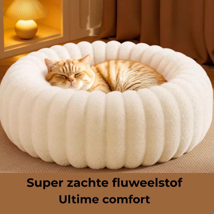 Pecco Ronde mand voor hond en kat - 50 cm - Wit rib
