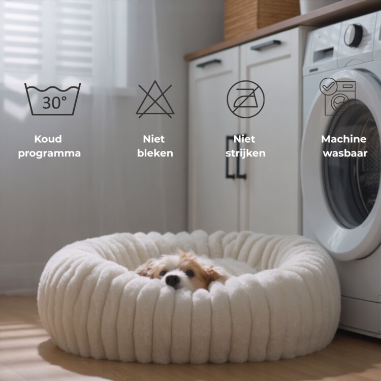 Pecco Ronde mand voor hond en kat - 50 cm - Wit rib
