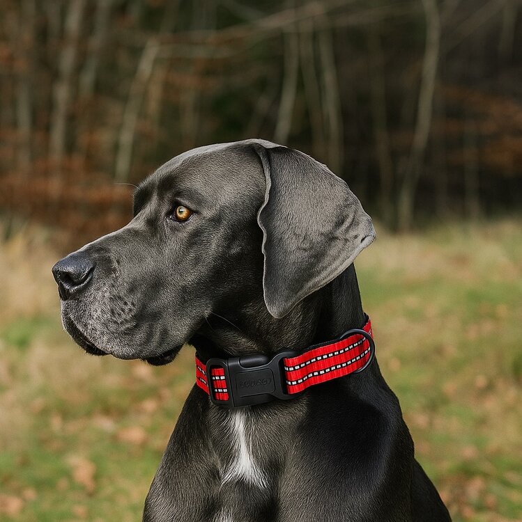 Klikhalsband voor grote hond met reflectie