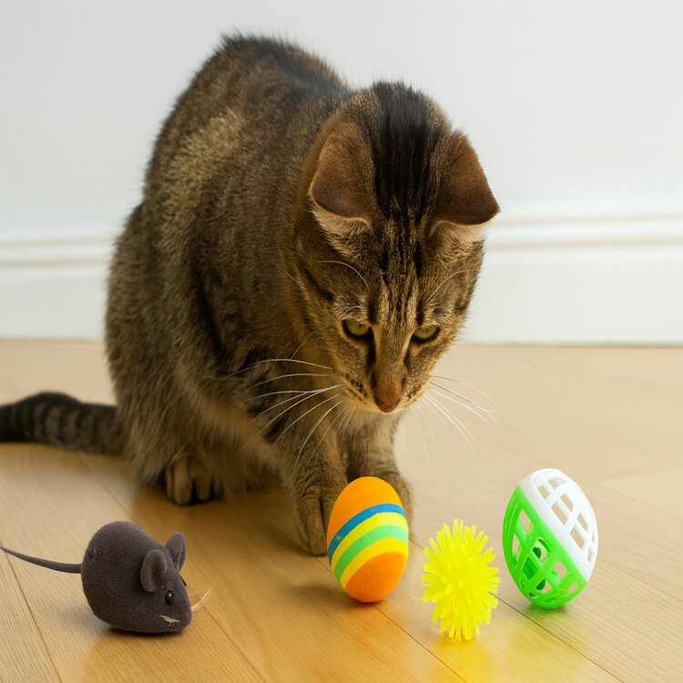 Nobleza Kattenspeeltjes - Balletjes en muis - 4 Stuks