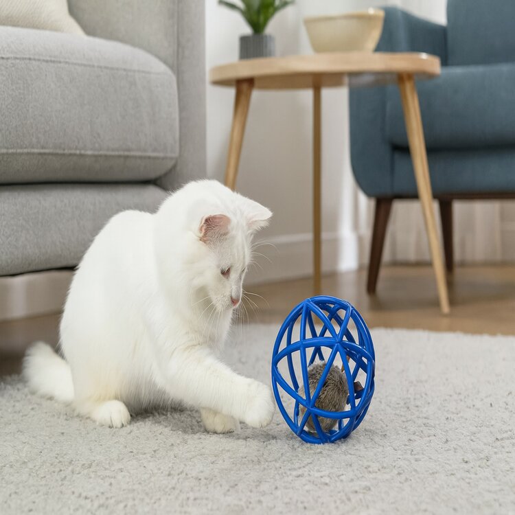 Nobleza Kattenspeelgoed - Open bal met piepende muis