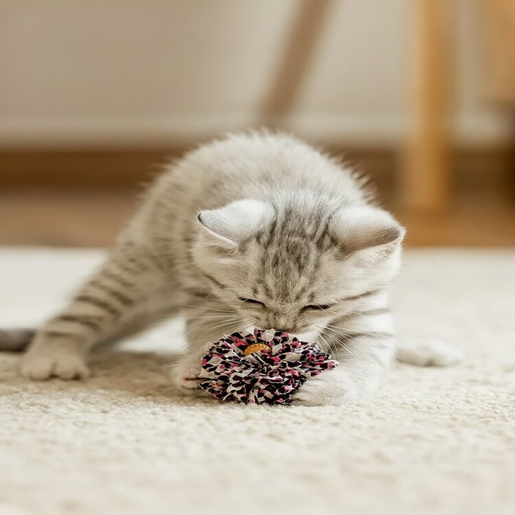 Nobleza Kattenspeeltje - Stoffen balletje met belletje