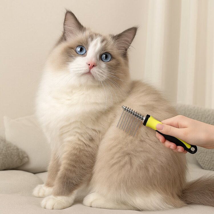 klittenkam vacht langharige kat