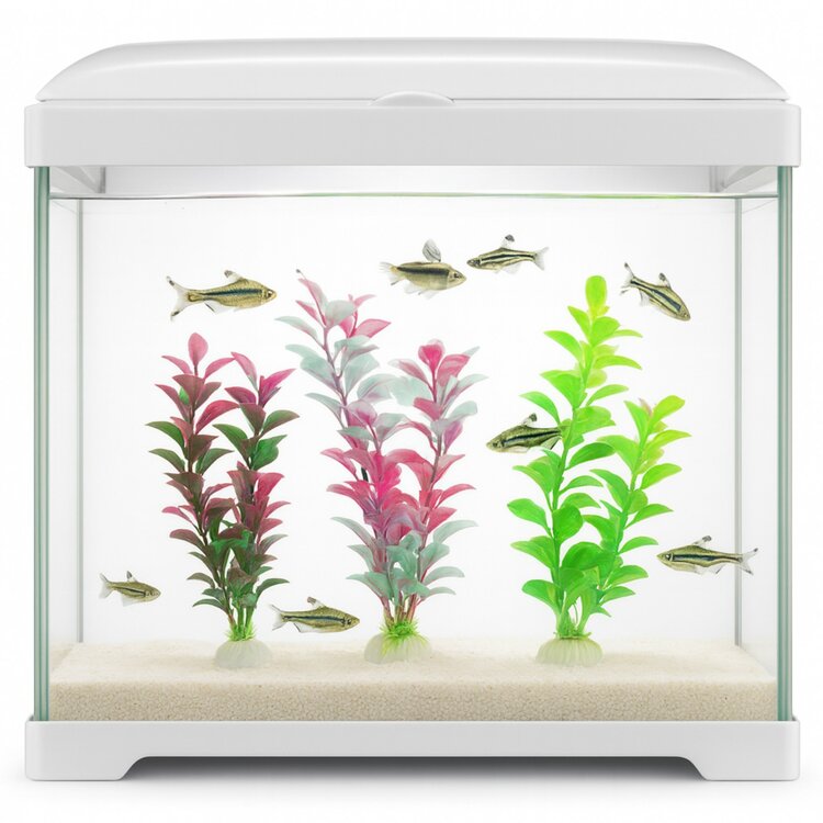 Nep plantjes in wit aquarium