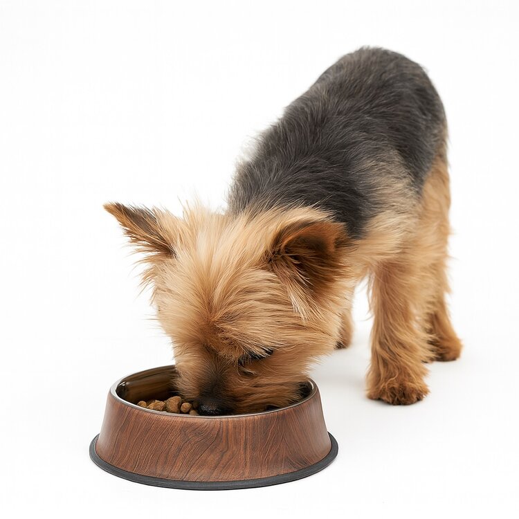 Nobleza Luxe voerbakje - RVS met houtmotief - Maat XS