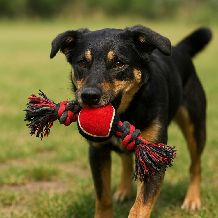 Hondenbal met flostouw