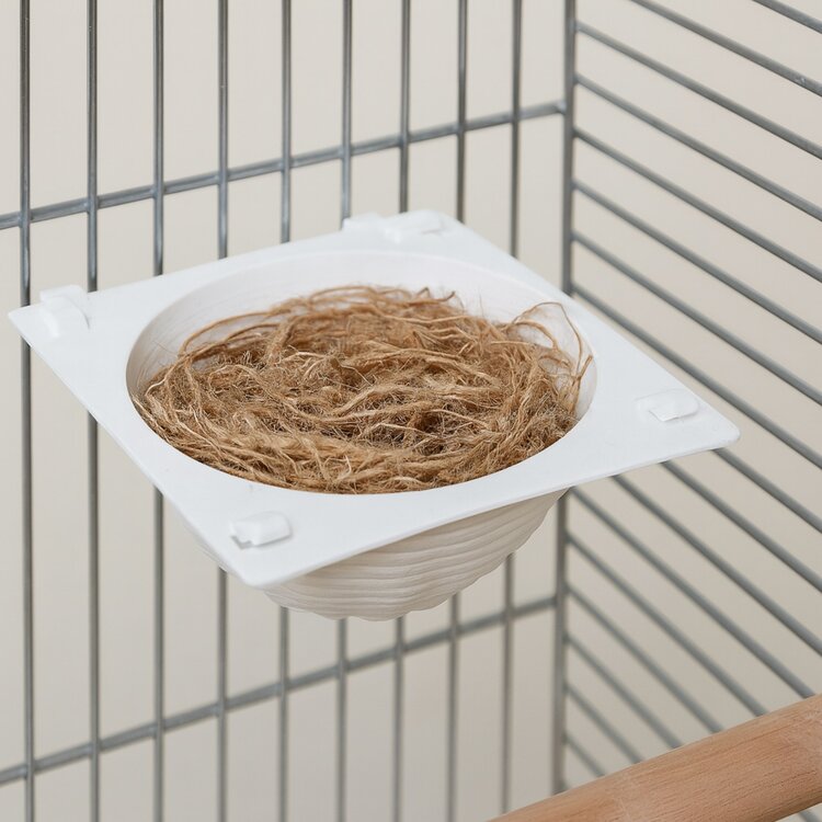 Vogelkooi accessoires nesthouder wit 