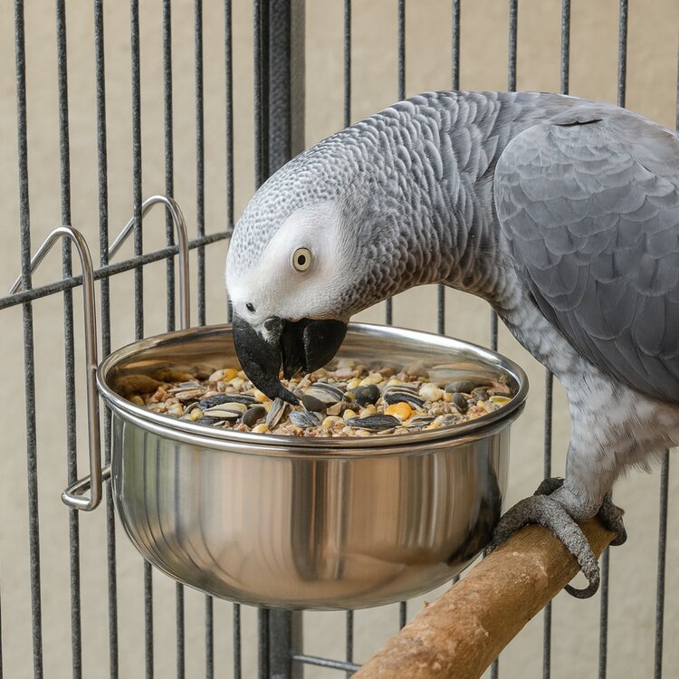 Nobleza Voerbak voor vogelkooi - Hangend - RVS - Maat L