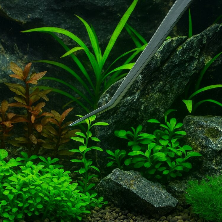 Nobleza Lange pincet - Aquariumbenodigdheden - Gebogen