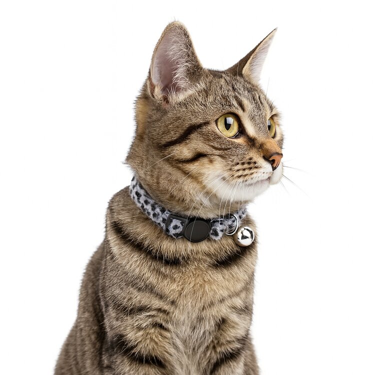 Nobleza Kattenhalsband - Grijs - Panterprint