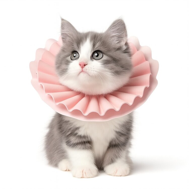 Aino Zachte beschermkraag voor kleine kat of kitten - Roze - Maat S