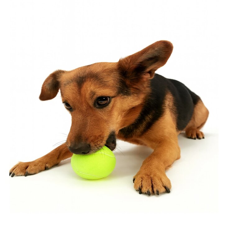 Nobleza Honden speelbal met piep - Geel - 6,5 cm