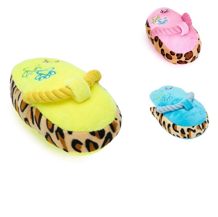 Nobleza Honden piepspeelgoed - Pluche slipper met touw