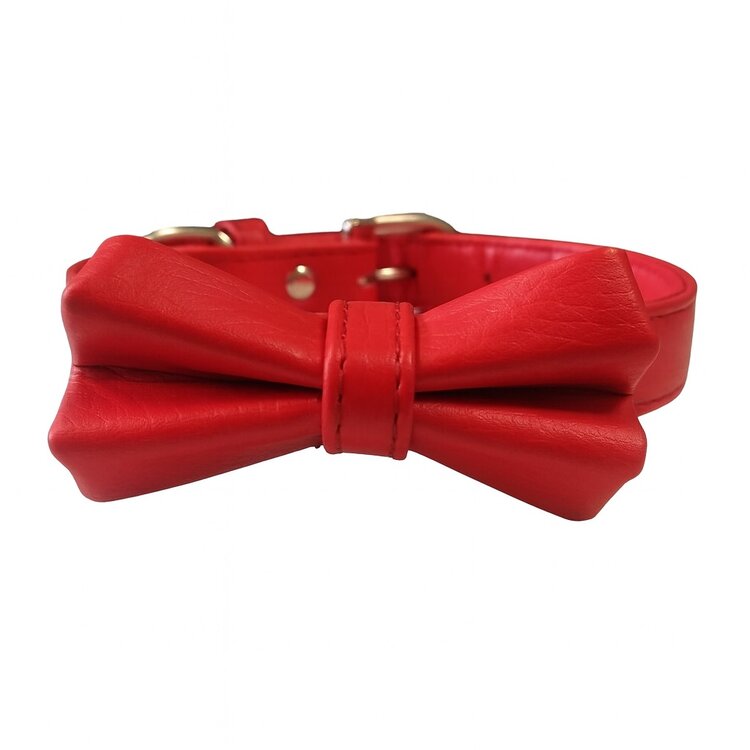 Nobleza Hondenhalsband met strik - Vegan leer - 40 cm