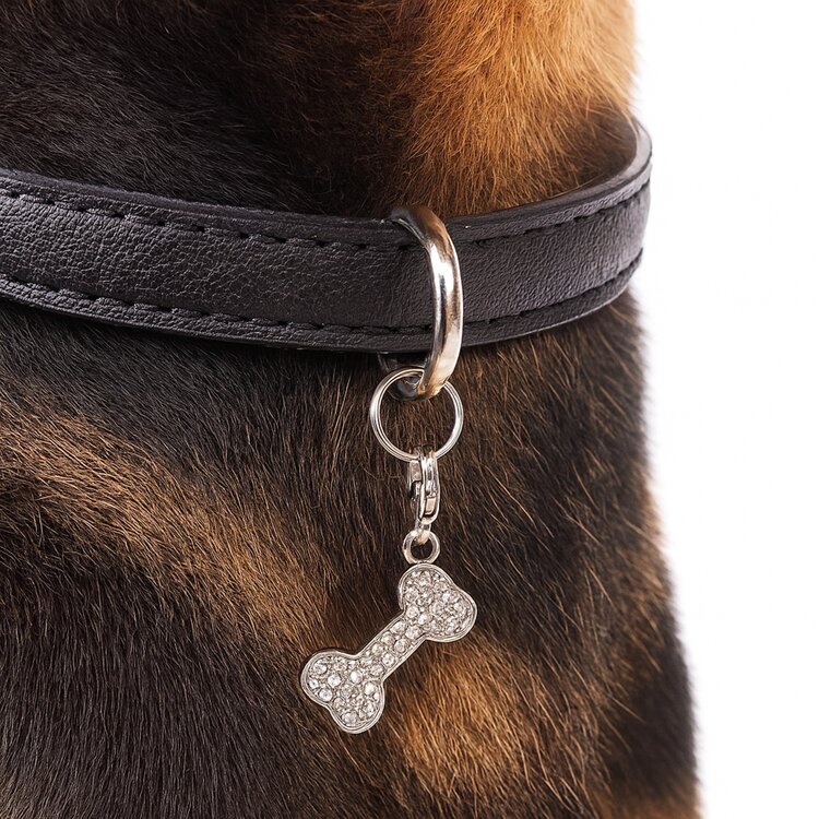 Nobleza Honden halsbandhanger met briljantjes