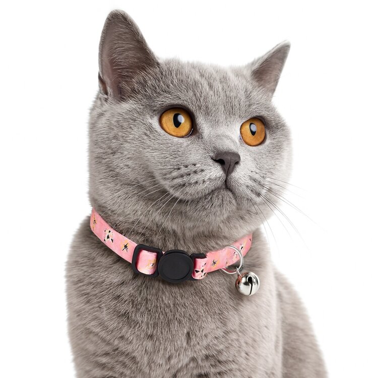 Nobleza Roze kattenhalsband met belletje - Veiligheidssluiting