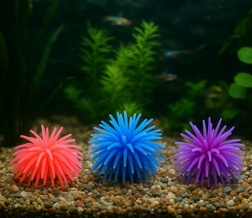 Zacht kunstmatig koraal voor in een aquarium