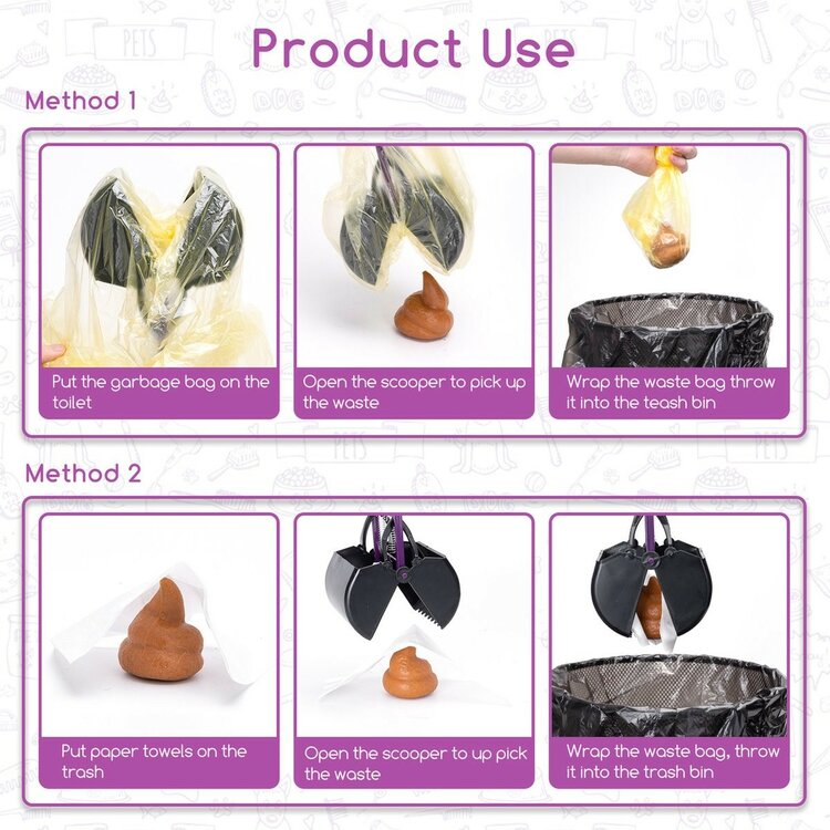 Hondenpoep oppakken met een poepschep