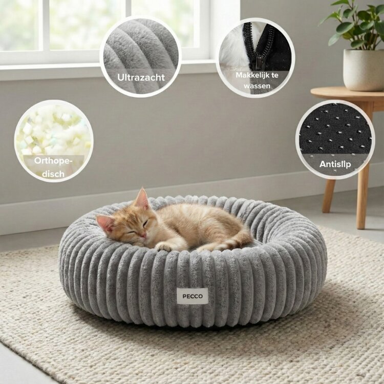 Donutmand lichtgrijs voor hond en kat