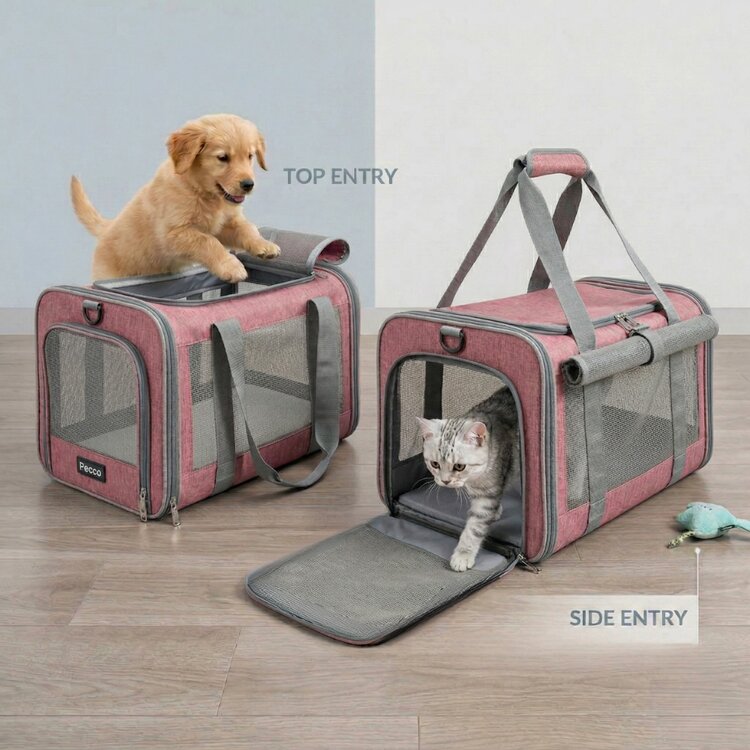 Pecco luxe draagtas hond kat roze