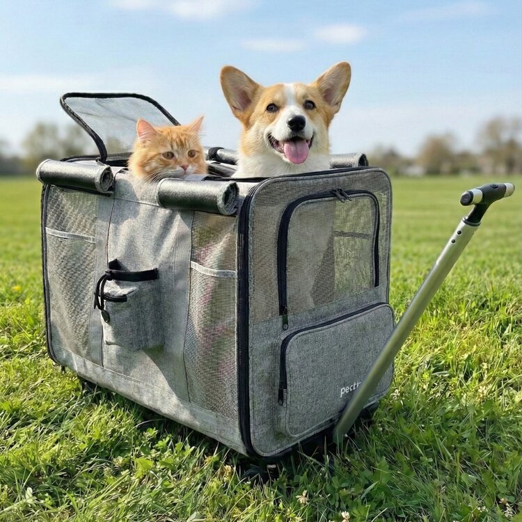 Honden draagtas op wielen