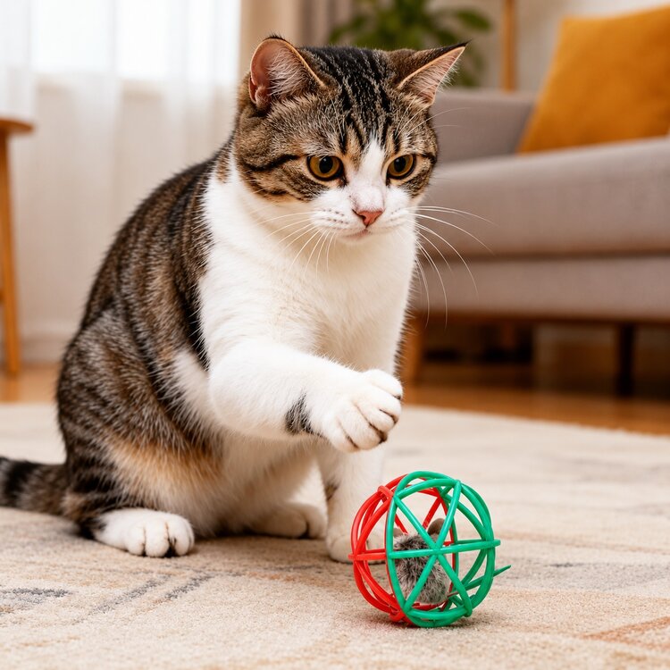 Nobleza Kattenspeelgoed - Open bal met piepende muis