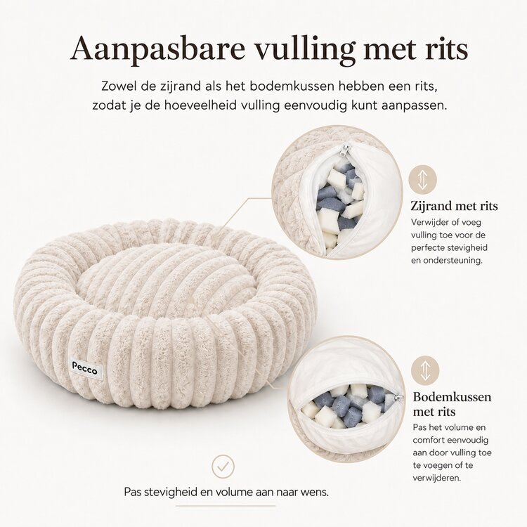 Beige orthopedische hondenmand met zacht uitneembaar kussen