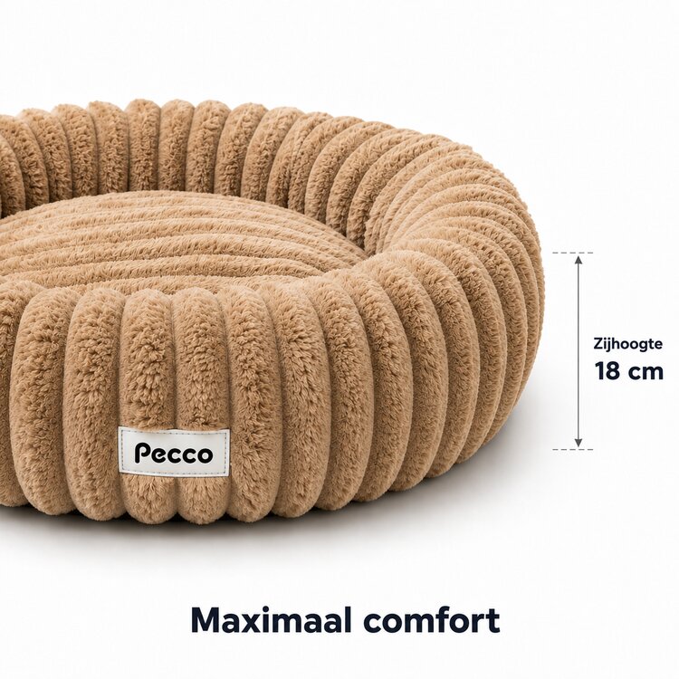 Pecco Premium orthopedische hondenmand - 60 cm - Lichtbruin - 2 In 1