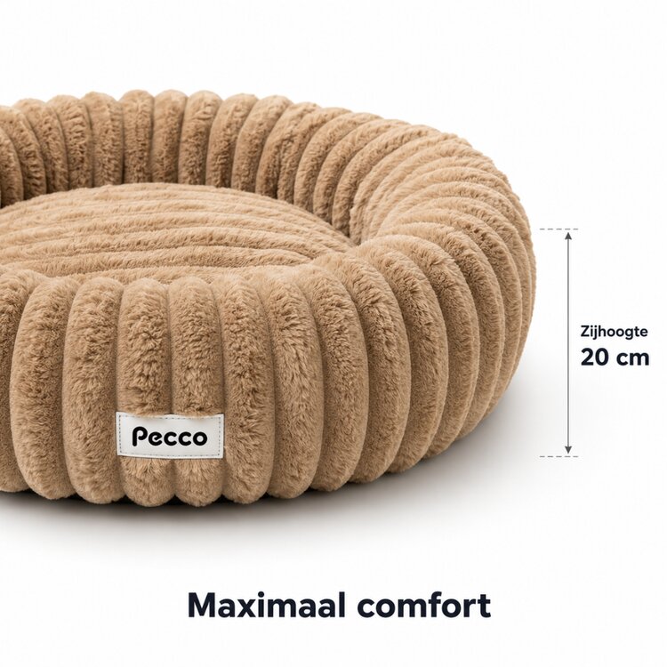 Pecco Premium orthopedische hondenmand - 80 cm - Lichtbruin - 2 In 1