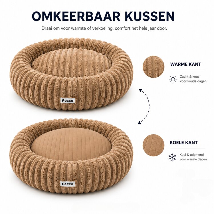 Orthopedische hondenmand 100 cm met dubbelzijdig warm en koel kussen