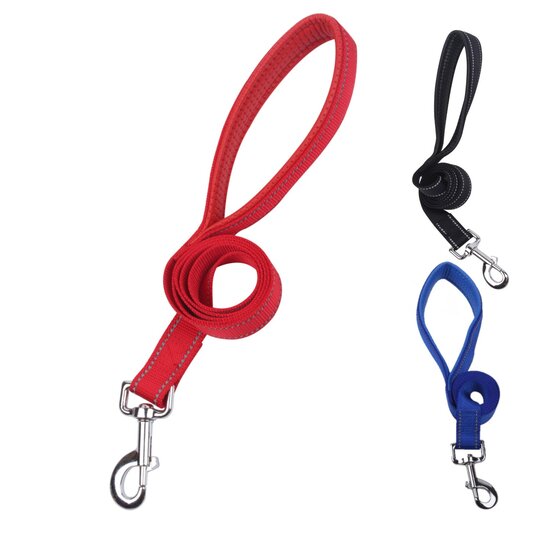 Nobleza Hondenriem - Nylon - Reflecterend - Gevoerd handvat - 120 cm x 2,5 cm