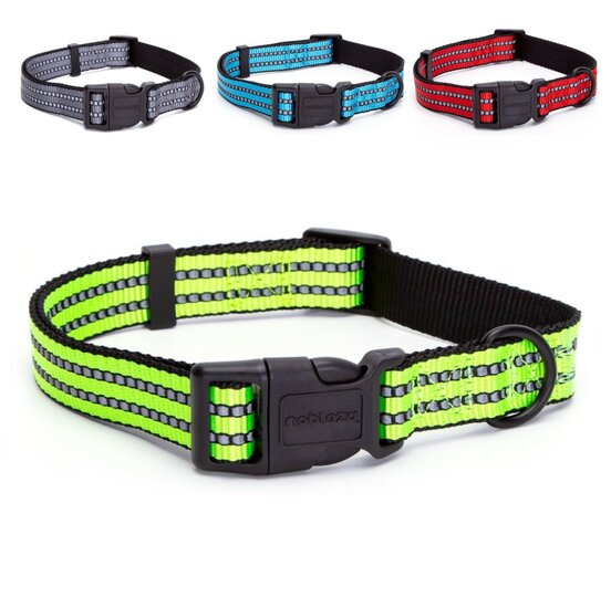 Nobleza Hondenhalsband met kliksluiting - Nylon - Reflecterend - 60 cm