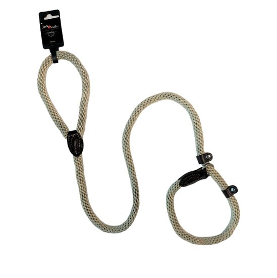 Jack and Vanilla Hondenriem - Sliplijn - Anti trek - Lengte 140 cm - Diameter 1,5 cm - Beige