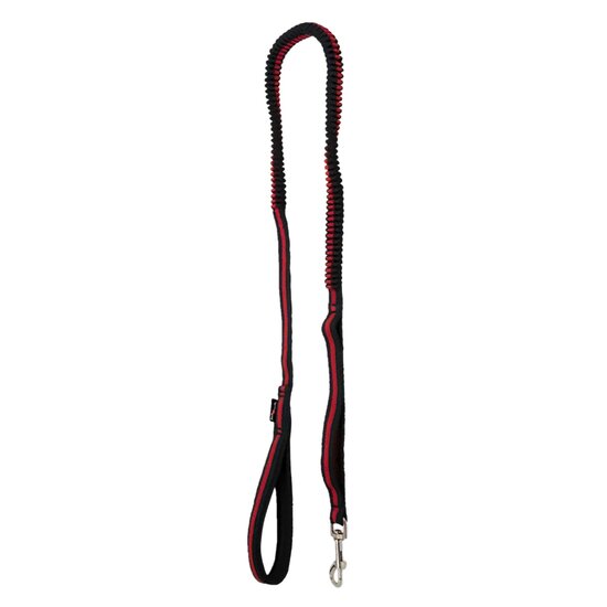Jack and Vanilla Hondenriem - Elastisch - 2 Handvatten - Zwart / rood - Lengte 120 cm