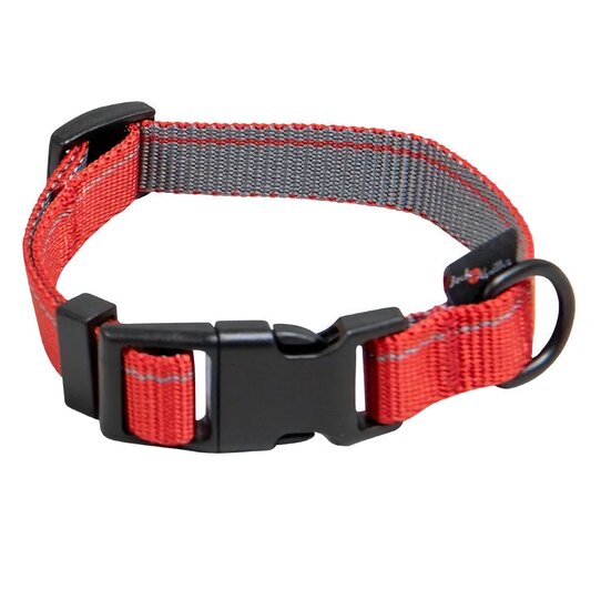 Jack and Vanilla Hondenhalsband - Nylon - Kliksluiting - Rood - 65 cm