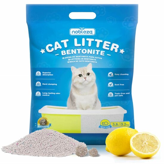 Nobleza Bentoniet Kattenbakvulling met citroengeur 3,8 liter
