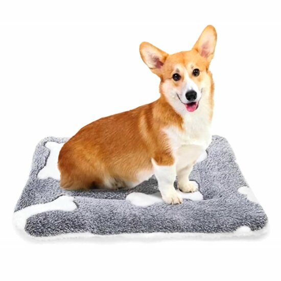 Nobleza Hondenkleed - Pluche - Grijs / wit - Maat M - 55x70 cm